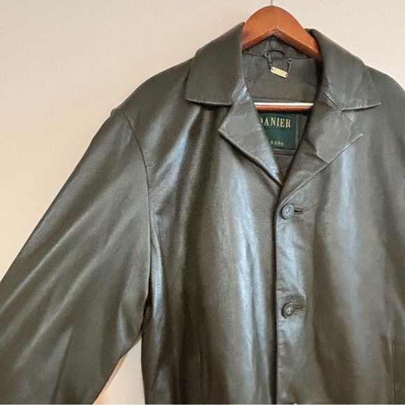 NWT Danier Sz L Army Green Leather Jacket - Picture 5 of 13